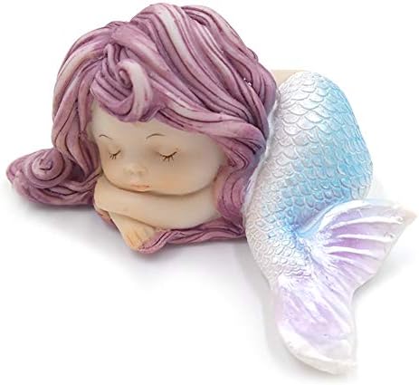 CDKJ Resin Mermaid Ornament Sleeping Mermaid statue for Miniature Fairy Garden Aquarium and cake decorations 1shta
