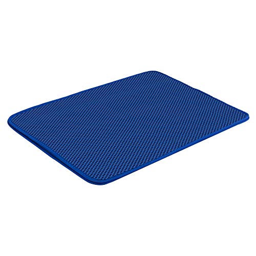 Easyology Cat Litter Mat for Large Litter Box - Patented Woven Fibers Trap 37% More - Waterproof Rubber Bottomed Litter Box Mat - Litter Trapper/Catcher Pad for Sensitive Paws