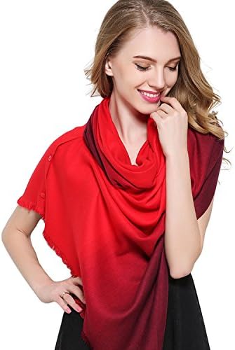 Amanana Versatile Women's Winter Scarf - Cozy Warm Cashmere Plaid Blanket Scarf Wrap Shawl Neck Stole Checked Pashmina (Red)