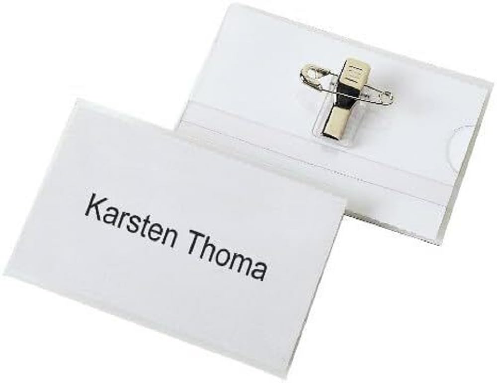 Name Tag 60 x 90 mm with Clip and Safety Pin Pack of 25
