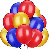 100 Pieces 13 inch Latex Balloons for Wedding Festival Party Decoration (Blue, Red, Yellow)
