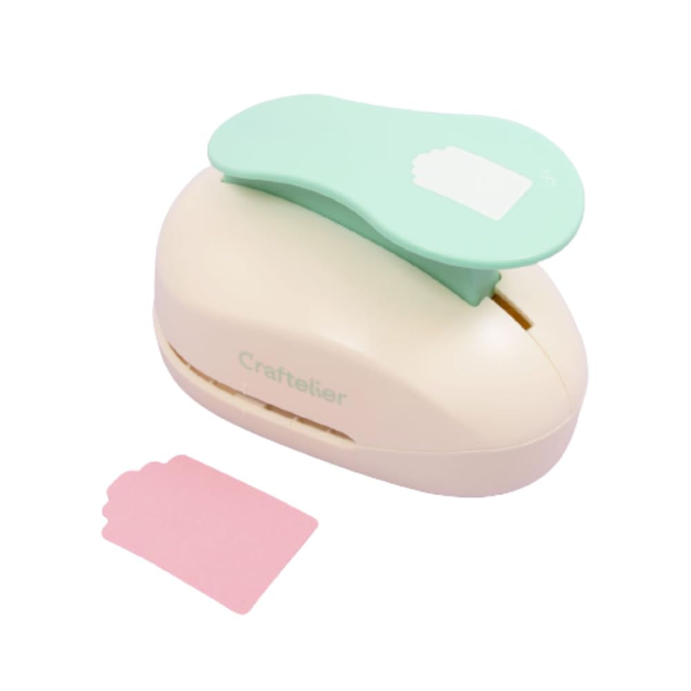 Craftelier - Label Punch with Scalloped Special for Scrapbooking and Crafts | Push Lever for Tags on Paper and Card - 3 inches · 7.62 cm