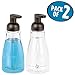 mDesign Round Plastic Refillable Foaming Hand Soap Dispenser Pump Bottle for Bathroom Vanities, Kitchen Sink, Countertops - 2 Pack - Clear/Bronze