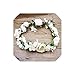 Flower Wreath Girl Head Rose Flower Crown Bridal Hair Accessories Wedding Headband Kid Party Floral Garlands Adjustable,White