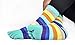 Toe Socks Women Five Toes Wicking 5 Finger Cotton Athletic Striped Crew 6 Pack