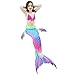 Camlinbo 3PCS Girls' Swimsuit Mermaid Tail For Swimming Tropical Bikini Set Support Monofin,A-aurora,Child XX-Large/10-12/Tag 150