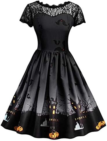 Vanbuy Womens 50s Pin Up Halloween Dress Costume Rockabilly Cocktail Party Dress