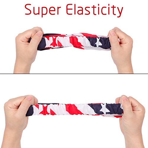image for 15 PCS American Flag Headbands 4th of July USA Flag Printed Bandanas P