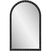Dandridge Matte Black Metal 24" x 39" Arch Top Wall Mirror