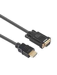 Cable HDMI a VGA chapado en oro Benfei HDMI a VGA de 6.0 ft (macho a macho) compatible con audio, ordenador, escritorio, portátil, PC, monitor, proyector, HDTV, Raspberry Pi, Roku, Xbox