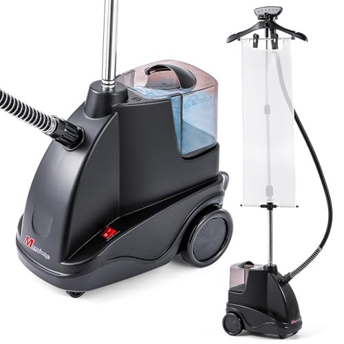 Moongiantgo 1500W Garment Steamer for Clothes - 60s Heat Up, 2.9L(98 oz) Large Tank, 2 Adjustable Steam Levels (40g/Min), 110V Heavy-Duty Standing Garment Steamer for Home/Commercial Use