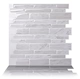 Tic Tac Tiles Anti-Mold Peel and Stick Wall Tile in Polito White (1 Tile)