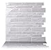 Tic Tac Tiles Peel and Stick Self Adhesive Removable Stick On Kitchen Backsplash Bathroom 3D Wall Tiles in Polito Designs (White, 1)