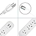 Surge protector power strip with USB Port ,6FT Cord Straight Plug 3 AC Outlets, 2 USB Outlets(2.4A /5V 12W), White