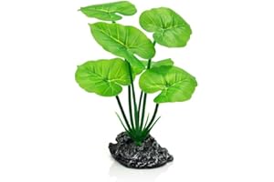 Uoiispet Artificial Fish Tank Decorations Plants, Aquarium Decor Plant Plastic Realistic Silk Plants for Fish Tank Betta Leaf Pad Hammock for Small Tank, Goldfish 1PCS