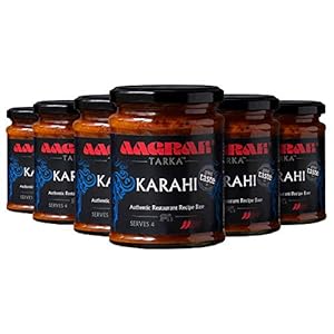 Aagrah Karahi Tarka Indiase Curry-kooksaus, authentieke restaurant-receptenbasis, middelzacht, 270 g glas voor 3-4…