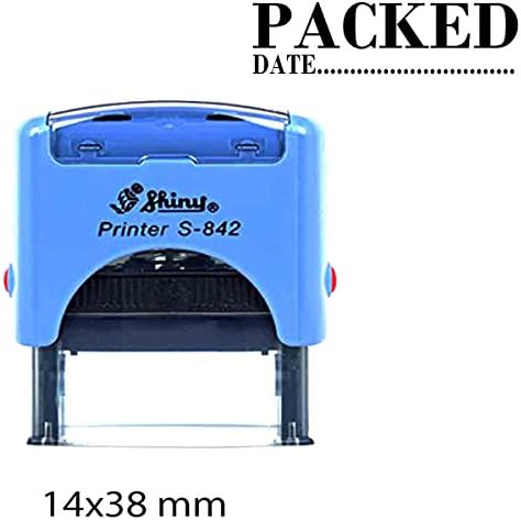 PACKED WITH DATE Shiny Self Inking Rubber Stamp Office Stationary