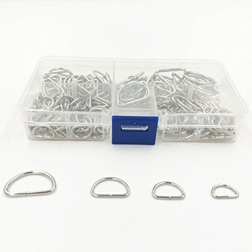Ohaha 200 Pack Metal D Ring（10mm,13mm,16mm,20mm）