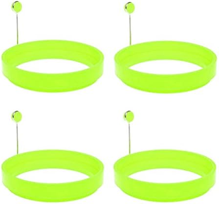 Non-stick Silicone Egg Ring, iLooper Kitchen Cooking Round BPA Free Egg Pancake Rings Mold Green