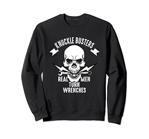 Unisex Knuckle Busters Real Men Turn Wrenches - Funny Mechanics Small Black