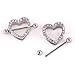 2Pcs Heart Nipple Shield Rings 14G Stainless Steel Body Piercing Jewelry (Crystal Clear 14G=1.6mm)