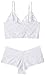 Escante Women's Lace Cami Set, White, Medium