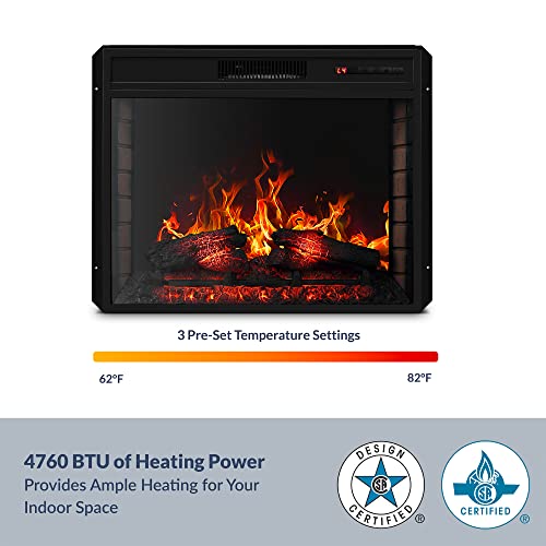 BELLEZE 28 Inch 1400W Electric Fireplace Insert, Stove Heater for TV