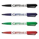 Marks-A-Lot Dry Erase Pen Style Marker Set, Assorted Colors, Pack of 24 (29860)