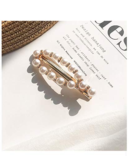 MJartoria 10 Pcs Pearls Hair Clips for Women Girls for Birthday Metal Bobby Pins Bling Hairpins Headwear Barrette Styling Tools Accessories (White, Alloy)