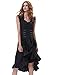 Belle Poque Women Renaissance Costume Dress Steampunk Pirate Dress for Halloween M Black