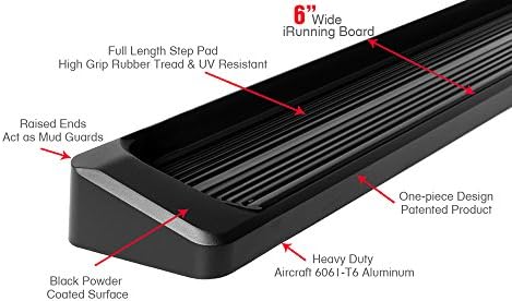 iBoard Running Boards Black 6 Inch 2011-2014 Dodge Durango (Will Not Fit With OE Skirt Cladding) IB04RIA3B