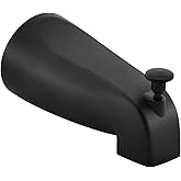 Slip Fit Tub Spout with Pull-Up Diverter for 1/2 inch Copper Tube, Matte Black