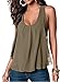 OURS Women's Crewneck Sleeveless Casual Loose Chiffon Tank Top Racerback