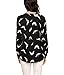 Zeagoo Women's Long Sleeve Printed Chiffon Shirt Blouse Tops,Black,Medium