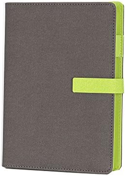 WCR A5 Executive Personal Organiser Ruled Notebook, Soft Cover Refillable Diaries, Journals &amp; Notebooks for Men Women, Loose Leaf Notebook with Card Pockets, Pen Loop and Magnetic Clip (Gray, A5)