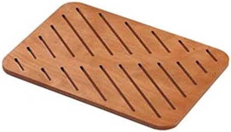 Asinox TEK3A7171 Duschmatte Aus Teakholz – Eckig, Rutschsicher Mit Gummistopfen, 71 Cm