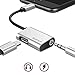 2 in 1 Lightning Adapter for iPhone 8/8 Plus, iPhone X, iPhone 7/7 Plus, Steanum Lightning to 3.5mm AUX Headphone Jack Splitter Cable (Audio + Charge) Support iOS 11 - Silver