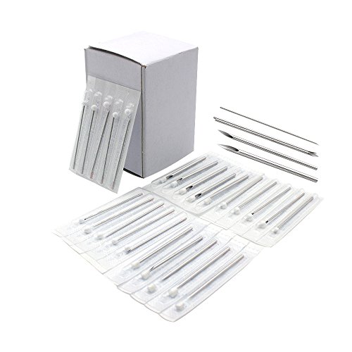 Gospire 100Pcs Mix Body Piercing Needles Sizes 12g 14g, 16g, 18g and