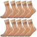 BONAS Women Sheer Socks,10 Pairs Ankle High Soft Crystal Silky Hosiery Office (Nude 10 Pairs)