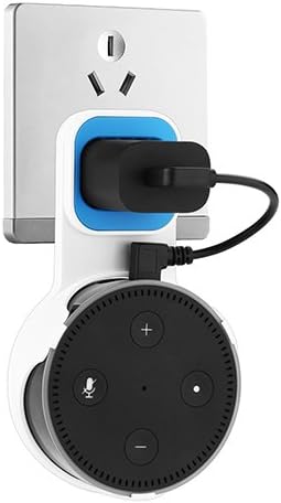 HMbest Echo Dot Outlet Wall Mount: Premium Wall Stand Mount for 2nd Generation Dot & Round Voice Assistants| Minimal, Sleek Profile| Wireless Easy Installation Smart Home Accessory, White