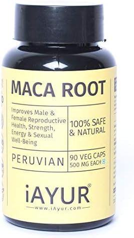 iAYUR Maca Root Extract 500 Mg 90 Veg Capsules | Tested & Certified 100% Potent, Natural, Pure & Safe - Peruvian Origin
