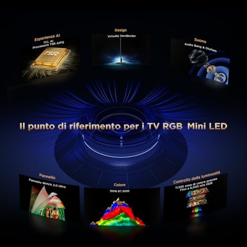 98RM9L – Smart TV RGB‑Mini LED 4K HDR10+ da 98", 6.000nit