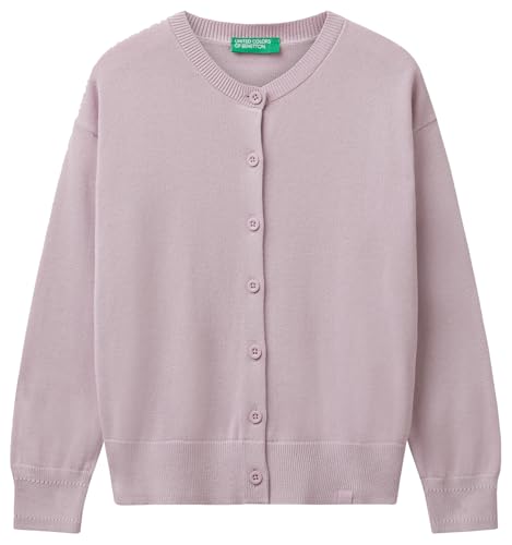 United Colors of Benetton Giacca M/L 19dkc500y Suéter cárdigan, Violeta, 120 cm Niñas y niñas