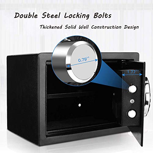 Electronic Security Safe Box Digital Safe-Electronic Steel Safe Keypad Lock Use Storage Money Jewelry Passports Valuables Gun Cash for Home & Business [US Stock] (Black, 13.8"9.8"9.8") - Thumbnail 3