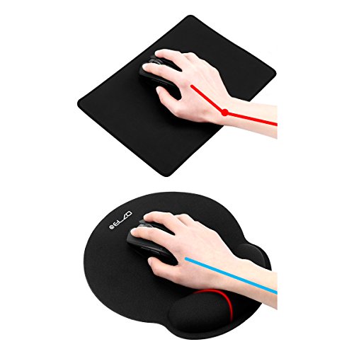 ELZO Wrist Rest Support for Keyboard & Mouse Pad Combo with Comfortable Memory Foam Padding, Nonsilp Rubber Base and Ergonomic Design for PC Computer Laptop Mac (2 Pack)