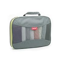 pack all Compression Packing Cube for Travel Clothes Organizer Pouch Single Storage Bag Luggage Organizer Mesh Packing Square Space Saver (Large, Gray)