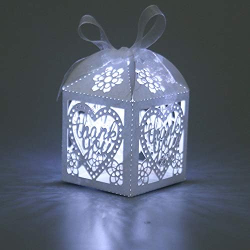 COTOPHER Laser Cut Boxes 100pcs Thank You Gift Boxes Wedding Party