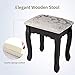 mecor Vanity Table Set, Makeup Table with 3 Drawers/Oval Mirror,Wood Dressing Table and Cushioned Stool Girls Women Bedroom Furniture Black