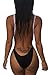 Viottiset Women's Cut Out Thong One Piece Swimsuit Monokini Backless Bikini Black White Large