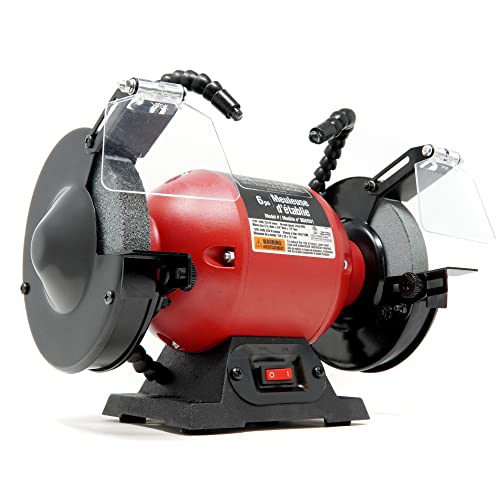 GENERAL INTERNATIONAL 6" Bench Grinder 1/3 HP Benchtop Grinding Machine with 3450 Max RPM